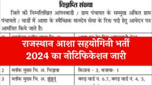Rajasthan Asha Sahyogini Recruitment 2024