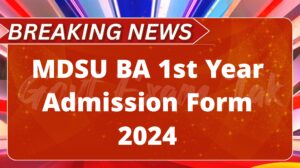MDSU BA 1st Year Admission Form 2024