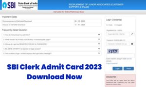 SBI Clerk Admit Card 2023 : Prelims Exam Admit Card Out , Download Now