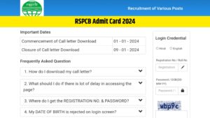 RSPCB Admit Card 2024