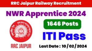 Rajasthan NWR Railway Recruitment 2024 Online Application fo For 1646 Post