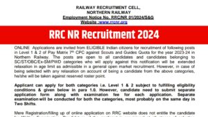 RRC NR Recruitment 2024