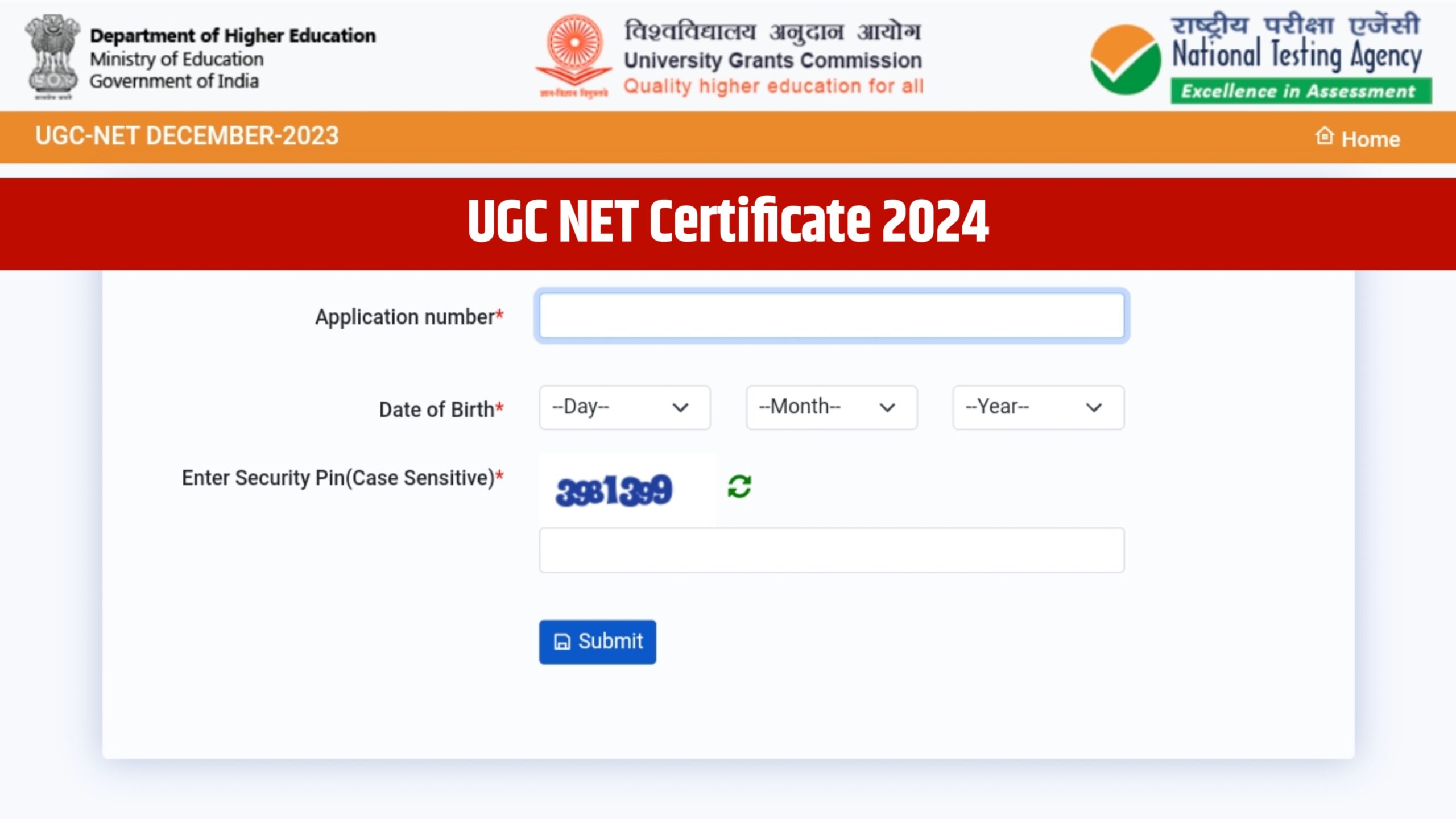 UGC NET Certificate 2024
