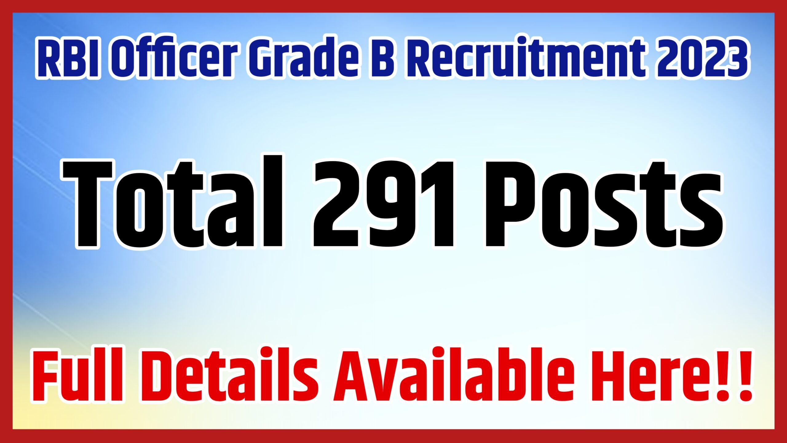 RBI Officer Grade B Recruitment 2023