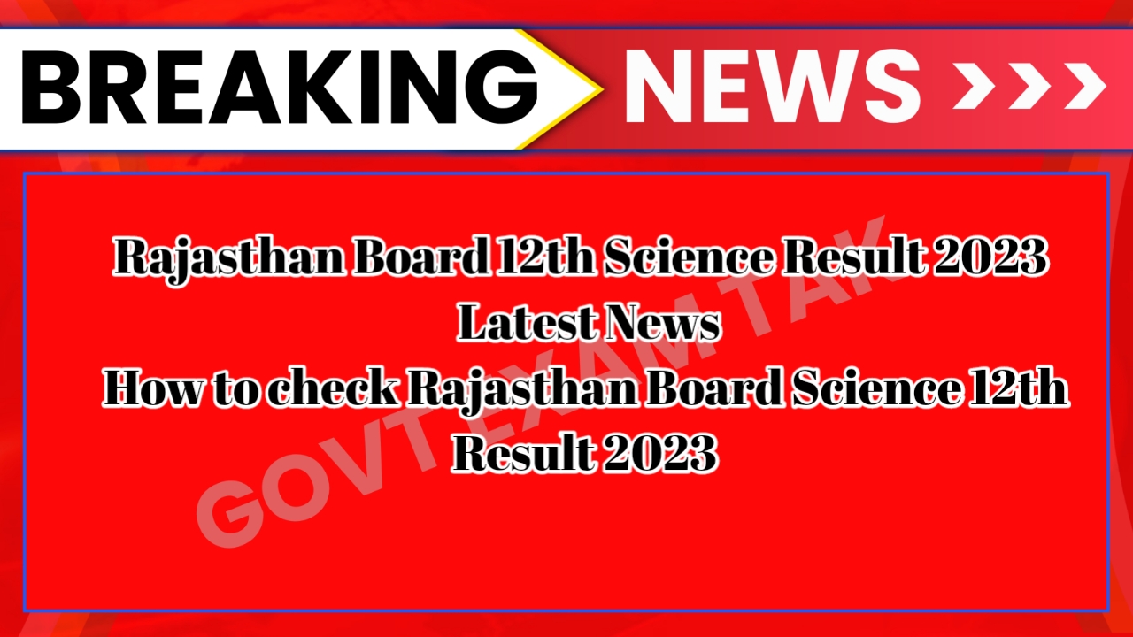 Rajasthan Board 12th Science Result 2023