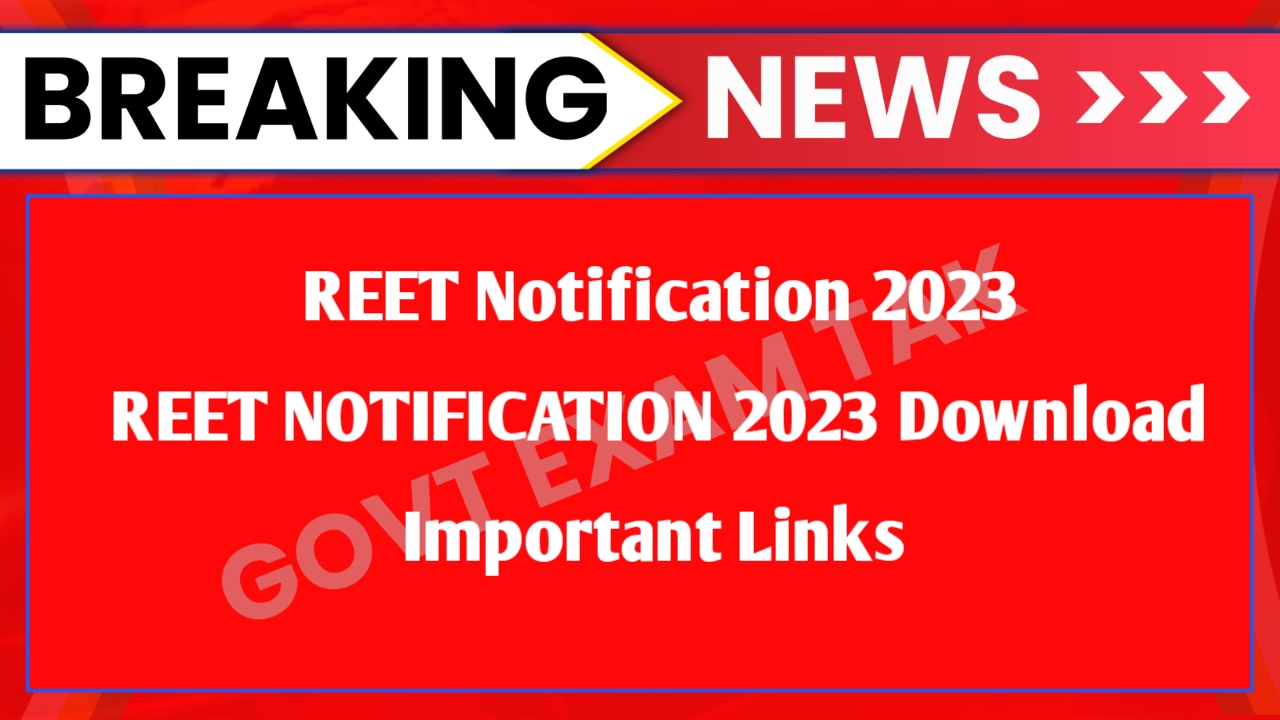REET Notification 2023