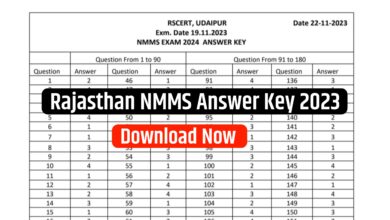 Rajasthan NMMS Answer Key 2023 : Download Answer Key Here