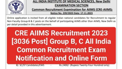 CRE AIIMS Recruitment 2023 : 3036 Posts For Group B,C