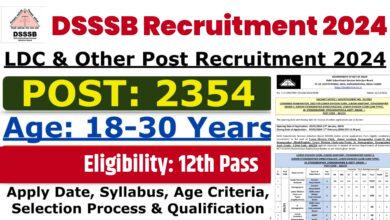 DSSSB LDC Steno Junior Assistant Recruitment 2024