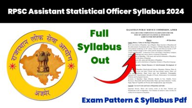 RPSC Assistant Statistical Officer Syllabus 2024