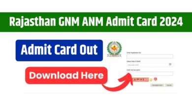 Rajasthan GNM ANM Admit Card 2024
