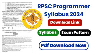 RPSC Programmer Syllabus 2024