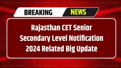 Rajasthan CET Senior Secondary Level Notification 2024