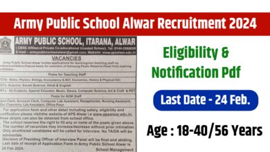 Army Public School Alwar Recruitment 2024