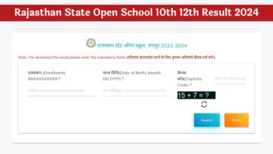 Rajasthan State Open School 10th 12th Result 2024