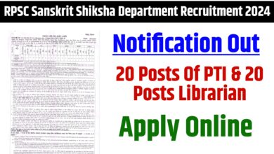 RPSC Sanskrit Shiksha Department Recruitment 2024