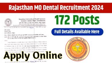 Rajasthan Dental Medical Officer Recruitment 2024 Official Notification Out
